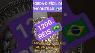 1200 R&Eacute;IS ANO 1834 MOEDA DIF&Iacute;CIL. #wvnumismatica #colecionismo #moedas #foyou #coin #euro #moedasval