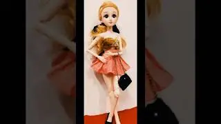 Barbie Doll Home Made Dress/ #shorts #homemadepurse  #homemadesandals #homemadedress #barbiedoll