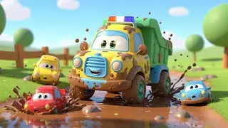 Rescue on the Muddy Road 🚚🚗 | Fun Vehicle Song