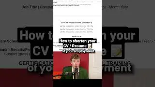 How to shorten your CV / Resume 📝