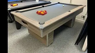 Classic Slimline Slate Bed Pool Table in Driftwood - 7ft UK Model.