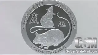 1 oz Year of the Rat Silver Golden State Mint