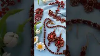 Crystal Pendant and Necklace/ Best accessories/ Red jewelry/ Кулон с кристаллом