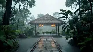 8 Hours Rain Sounds in a Cozy Gazebo | ASMR for Deep Sleep, Relaxation, Focus 🌧️🏡