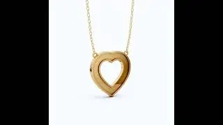 Three-Row Pav&eacute; Open Heart Pendant in 14k Solid Gold #openhearts #pendant #uniquejewelry #foryou