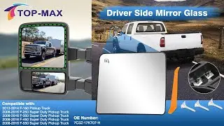 TOP-MAX Driver Side Mirror Glass Compatible with 2008-2016 Ford F250 F350 F450 F550, 2013-2014 F150