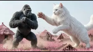 GIANT MAINE COON KING vs  King Kong | The Battle for the Pink Meadow
