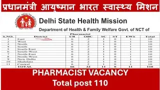Pradhan mantri Ayushmann Bharat health mission pharmacist vacancy 2025 | DSHM-ABHIM recruitment jobs