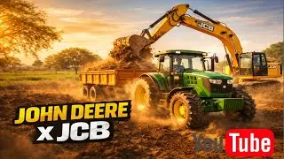 John Deere & JCB Powerful Teamwork 💪 | Heavy Work in Village Fields 🚜