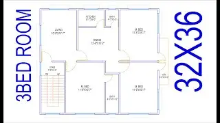 HOUSE PLAN DESIGN | EP 10 | 1100 SQUARE FEET 3 BEDROOMS HOUSE PLAN | LAYOUT PLAN