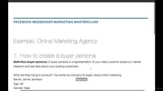 Facebook Messenger Marketing: The Complete Facebook Course : How to create a buyer persona