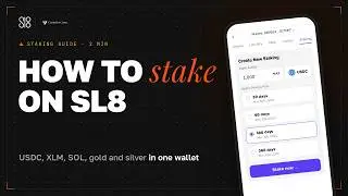 How to Stake Tokens on Sl8 &mdash; Step-by-Step Guide (USDC, XLM & More)