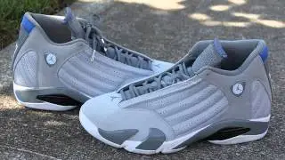 Air Jordan 14 Grey Sport Blue White @SneakerStorm.net