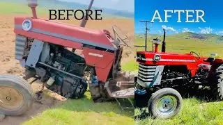 Restoration Time Lapse: 1968 MasseyFerguson 165 old Tractor. Diesel Engine #tractor #MasseyFerguson