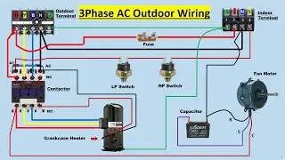 3 phase ac outdoor wire connection #splitac