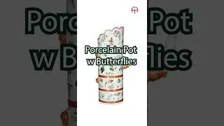 Porcelain Pot w Butterflies quanronggallery.com #porcelain #art #butterfly #jade #art #handmade #gem