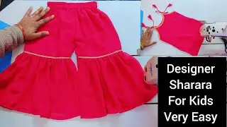 Trending Baby Sharara Cutting✂️And Stitching|Designer Very Easy Girl Sharara Cutting✂️And Stitching 