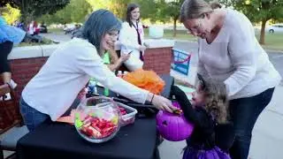Trick-or-treat on Greek Row