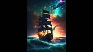 stormy weather and ocean high waves and some glitter effects moving #oceanwaves #boat #stormyday