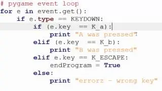 Keyboard event loop in pygame