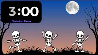 3 Minute Timer | Silly Dancing Skeletons | October Halloween Fun