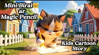 Mini Biral🐱 ar Magic Pencil✏️| kids cartoon story | #cartoon #bengalicartoon #bengalicartoonstory 
