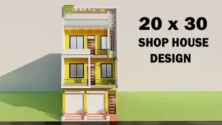 Niche dukan upar makan,20 by 30 makan ka naksha,20*30 3D makan ka naksha,3D shop house design