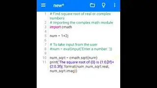 sqrt of complex number by python