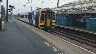 Northern Class 158 crossing the ECML at Morpeth