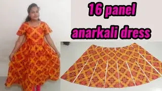 16 panel Anarkali Maxi/ dress cutting and stitching/ very easy method in tamil# Anarkali