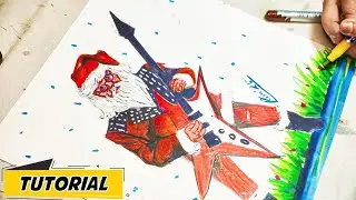 Rockstar Santa Claus Drawing with Colour Pencil 🎸🔥 | Hyper Realistic Art | Step By Step | (Part 2)