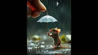 Mouse and umbrella #mouse #rain