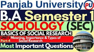 Types of Social Research | Sociology SEC Paper 1st Semester | SEC Sociology 1st Semester | PUC | P 4