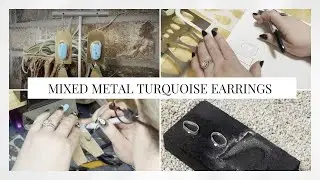 Making Mixed Metal Turquoise Earrings | Brass and Turquoise Earrings | Silversmith Tutorial