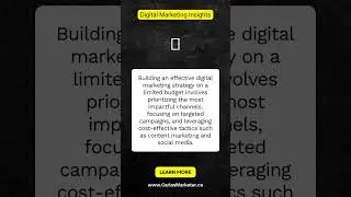 How can I build an effective digital marketing strategy on a limited budget #shorts