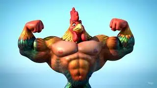 Muscular Rooster Video Generated