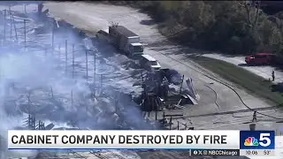 Fire tears through suburban New Lenox cabinet business