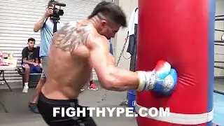 VICTOR ORTIZ TEARS INTO HEAVY BAG WITH VICIOUS INTENT; DETERMINED TO MAKE IT BACK TO TOP LEVEL