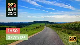 1h30 road ride bike for indoor cycling training in Ardennes FRANCE Full HD 4K