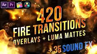 Fire Transitions -Overlays & Mattes Motion Graphics