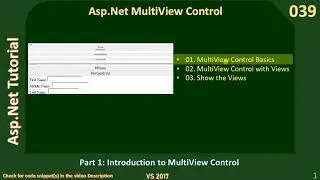 MultiView Control | Part 1 - Multi View Control Basics | Asp Net Tutorial #39
