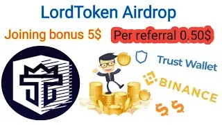 LordToken Airdrop Reward: 100 LTT Token (~5 $  ) Referral: 10 LTT Tokens (0.5 $ ). Don't miss 🤑.