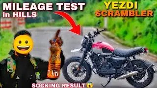 Yezdi Scrambler Mileage Test in Hills | 1 litre Petrol Test | Socking Result 😱