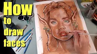 Stunning Magical Face Art Created with Colored Pencils and Paint!