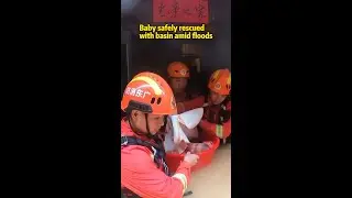 Baby safely rescued with basin amid floods