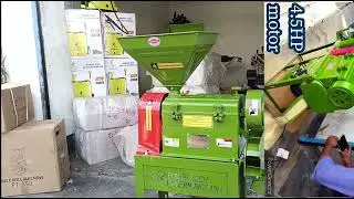 2024 ki new 6W350 model mini combined rice mill 400kg hr new update. 5hp 4hp motor 220vt
