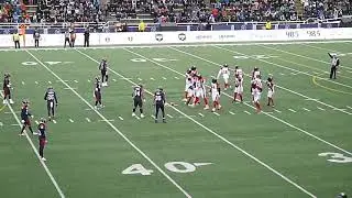 Montreal Alouettes DL Lwal Uguak sacks Ottawa Redblacks QB Dustin Crum 10/9/23