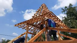 Atap Joglo Full Kayu Jati Mushola versi mini #kayujati #joglo #pertukangan #arsitektur