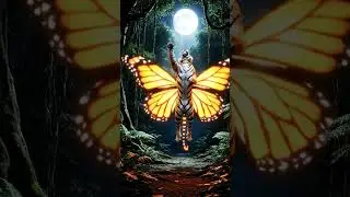The Most Beautiful Predator 🐅🦋 #tiger  #butterfly  #surrealism  #jungle  #colorful #dancing #animal