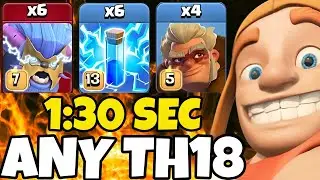 Super Yeti ZapQuake is Super Strong !! With Druid !! Easy TH18 Attack Strategy ( Clash of Clans )